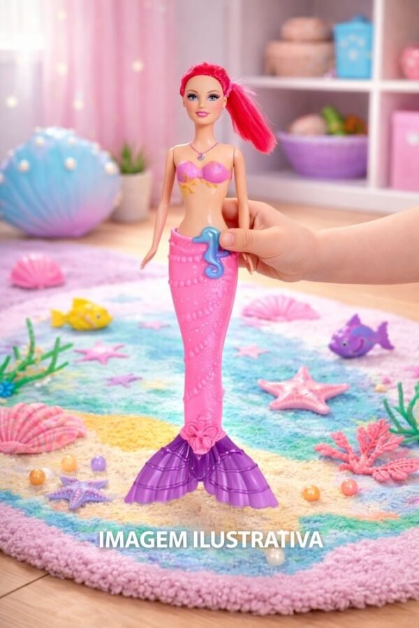 3qvobey2nad-xl-1.jpg Boneca Princesa Sereia Infantil Com Luz Som e Acessórios