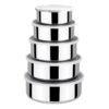 Conjunto 5 Potes Herméticos Redondos com Tampa - Inox