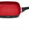 48tn4turfep-xl-1.jpg Frigideira Grill Quadrada 24cm Antiaderente Indução Stone Red Point Cabo Resistente