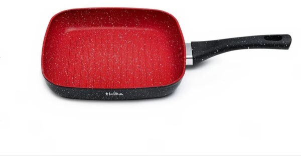 48tn4turfep-xl-1.jpg Frigideira Grill Quadrada 24cm Antiaderente Indução Stone Red Point Cabo Resistente