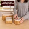 Conjunto 4 Cesto Organizador Multiuso em Bambu