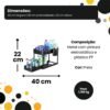Organizador Multiuso 2 Níveis com Bandeja Corrediça - Preta