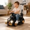 Carrinho fusca infantil com luzes e empurrador - Preto