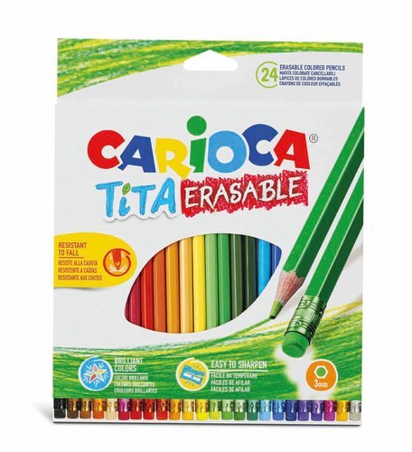 Kit 24 Lápis de Cor Com Borracha