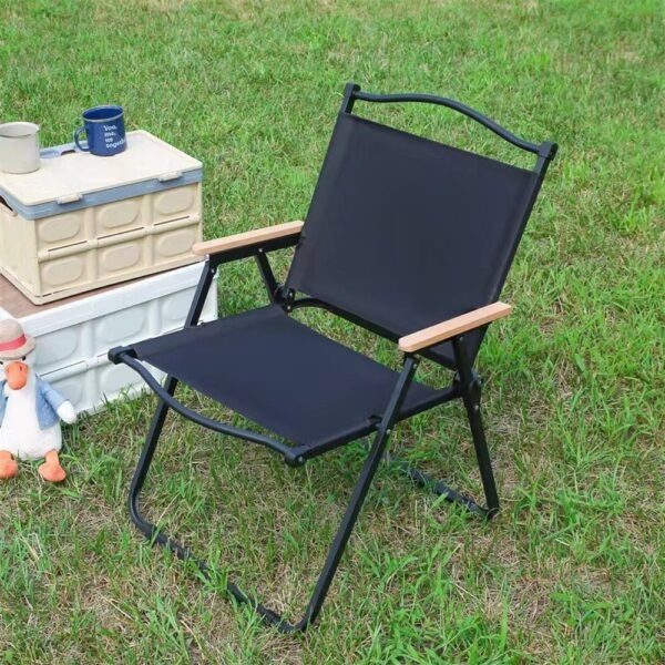5bnlwatdg8w-xl-1.jpg Cadeira Camping Dobrável com Braços de Madeira - Sortida