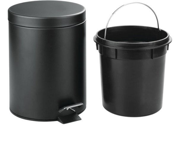 5rhmb5rya53-xl-1.png Lixeira Redonda com Pedal Multiuso Aço 3 litros - Preto Matte