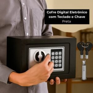 5rugzk042d-lg-2.jpg Cofre Digital Eletrônico com Teclado e Chave - Preta