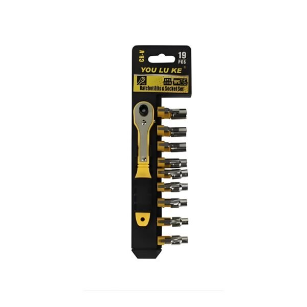 629u91jsqp4-xl-1.jpg Kit Chave Catraca 19 Peças Soquete Canhão e Bits