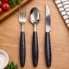 Conjunto talheres 12 peças de inox / Preta