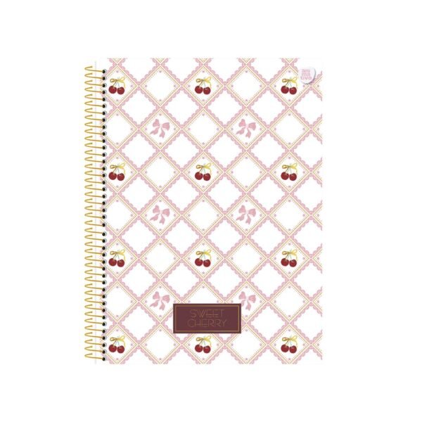 Caderno Universitário Feminino Capa Dura Sweet Cherry 80 folhas – Sortido