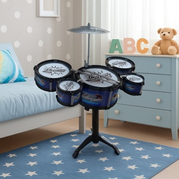 6x6d7o7rdqd-xl-1.jpg Mini Bateria de Brinquedo com 5 Tambor - Sortida