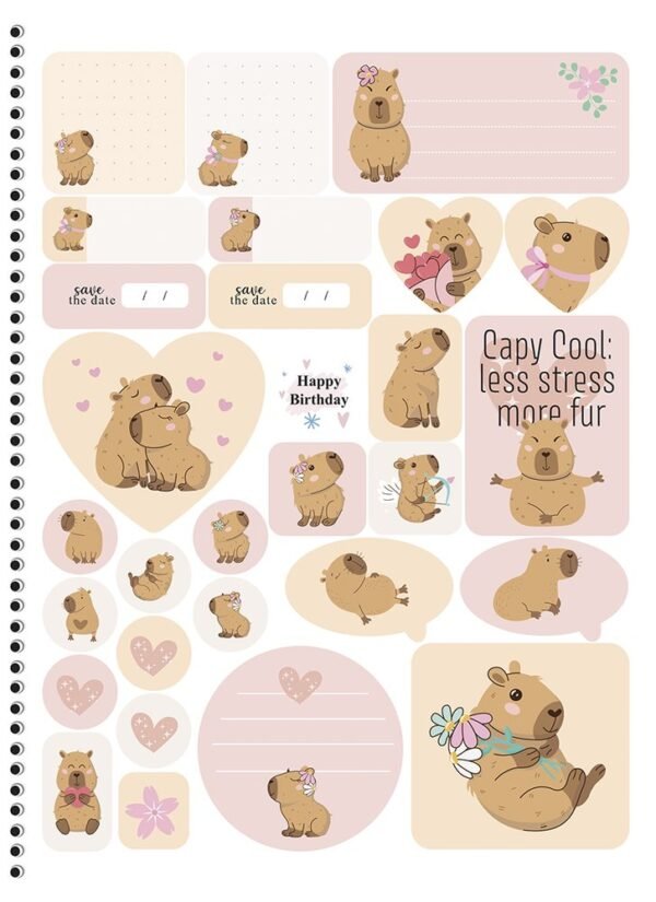 72ydv6t9px-xl-1.jpg Caderno universitário Espiral 1 matéria Capivara com 80 Folhas - Sortido