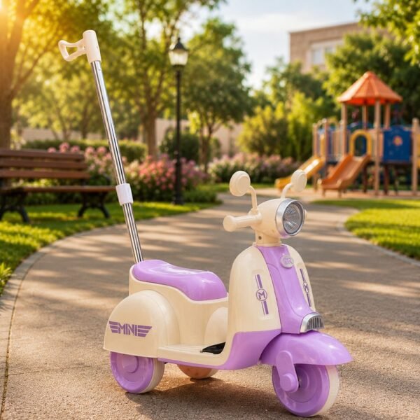 Moto Elétrica Infantil Candy com Empurrador - Lilás