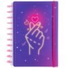 Caderno Disko Finger Heart Médio M Capa Dura Disco Reposicionável
