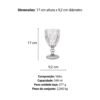 Jogo de Taças de Vidro Diamante 340 ml com 6 peças