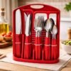 Conjunto de Talheres Caprese 26 Peças - Vermelha