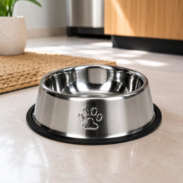 8su1s3ooz96-xl-1.jpg Comedouro Antiderrapante Redondo Para Cachorro e Gato 30cm - Inox