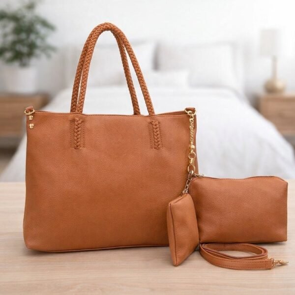 Kit 3 Peças Bolsa Feminina Estilo Tote