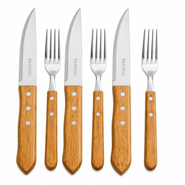 Jogo de Talheres Jumbo para Churrasco inox 6 Peças