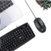 Conjunto Teclado e Mouse Com Fio Para Computador - Preta