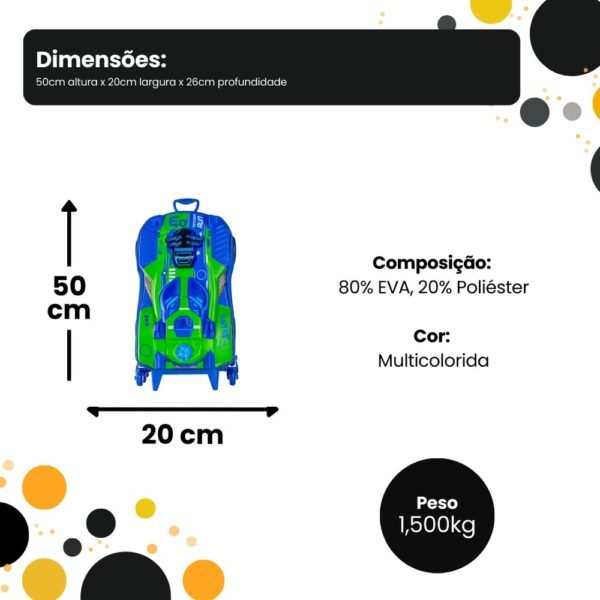 9nua7pl6pks-xl-1.jpg Mala Infantil Hot Wheels 3D com Rodinhas - Multicolorida
