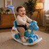 Cavalinho Infantil 3 em 1 com Empurrador Balanço Luz e Sons - Azul