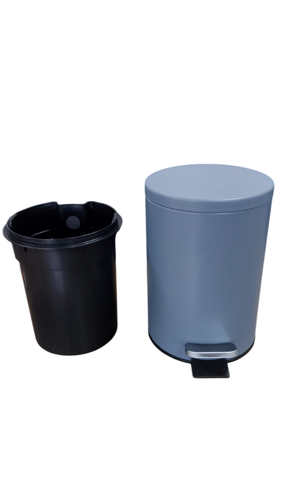 ax6glmglwpo-xl-1.png Lixeira Redonda com Pedal Multiuso Aço 3 litros - Cinza Matte