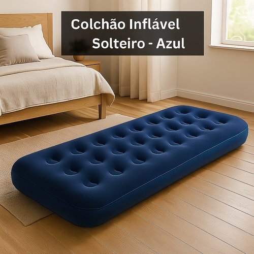 b81rz63jbk-lg-3.jpg Colchão Inflável Liso Solteiro - Azul