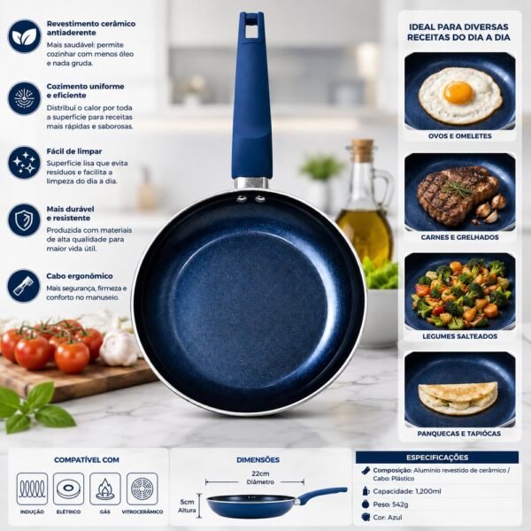 bh9nayx54rk-xl.jpg Frigideira Antiaderente Revestimento Cerâmico 22cm - Azul