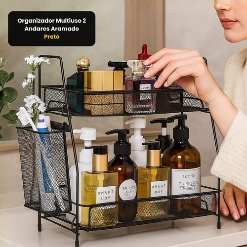 c9fbtawjq96-lg-2.jpg Organizador Multiuso 2 Andares Aramado - Preto