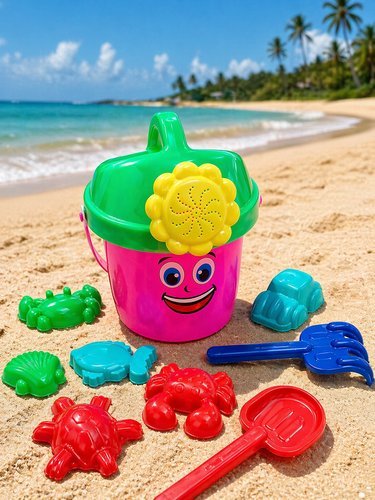 ch6bpc5hzpj-lg-1.jpg Kit Balde Regador Infantil Praia com Acessórios 8 Peças