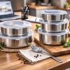 Conjunto 5 Potes Herméticos Redondos com Tampa - Inox