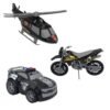 cn7rtc7kt9-lg.jpg Triplo BS Kit de Brinquedos de Polícia com Carro, Moto e Helicóptero
