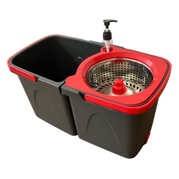 Mop Giratório Duo 360° Powermaid com Balde Duplo e Centrífuga em Aço Inox