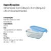 Pote Retangular Hermético Vidro 370ml
