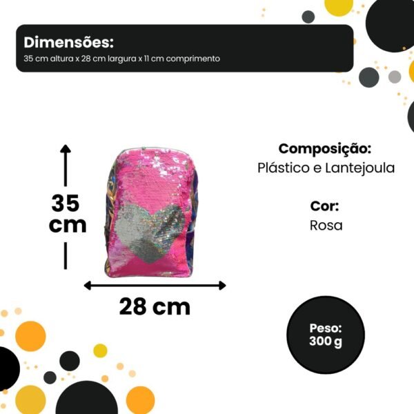 Mochila Infantil de Plástico Lantejoulas Holográficas