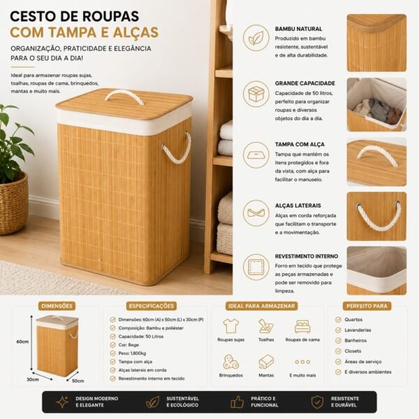 e1itrfeact-xl-1.jpg Cesto de Roupas com Tampa e Alça de Bambu 50 Litros