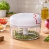 Mini Processador De Alimentos Manual Com 2 Lâminas Corda Retrátil