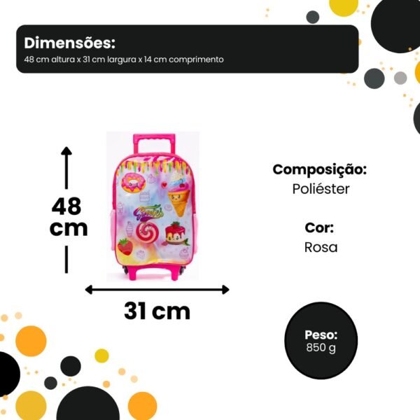 ecc344pmibp-xl-1.jpg Mochila de Rodinhas Infantil Sweeties - Rosa