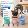 Comedouro Elevado Formato Gato 13cm - Sortido