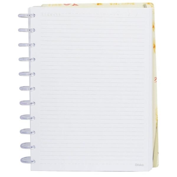eziq31l96d-xl-1.jpg Caderno Inteligente Disco A4 60 Folhas Reposicionáveis Capa Dura Floral Elástico Disko