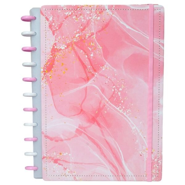 Caderno Disko Gran Capa Dura Disco Reposicionável Rosa Grande G