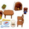gg7k4e4eay-xl-1.jpg Conjunto Animais de Plástico 22 Peças com Acessórios Brinquedo Infantil - Marrom