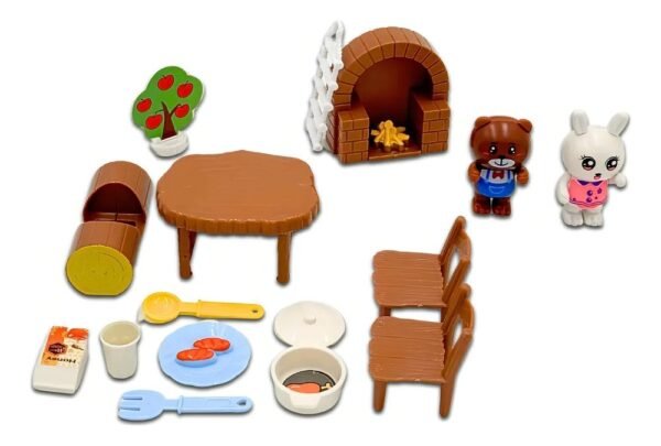 gg7k4e4eay-xl-1.jpg Conjunto Animais de Plástico 22 Peças com Acessórios Brinquedo Infantil - Marrom
