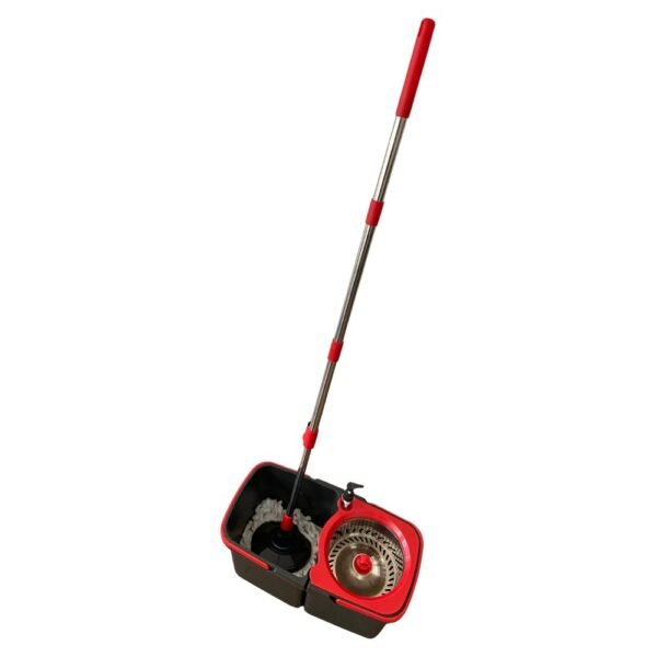 Mop Giratório Duo 360° Powermaid com Balde Duplo e Centrífuga em Aço Inox
