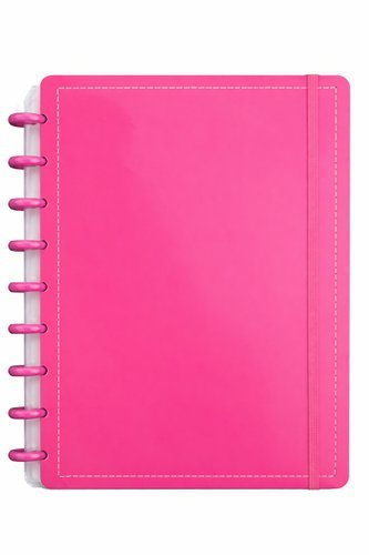 Caderno Inteligente Disco Grande Ping G 60 Folhas Reposicionáveis Capa Dura Rosa Elástico