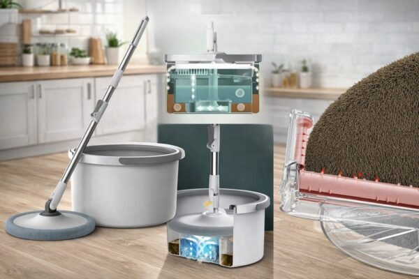Mop Giratório com Balde e 2 Refil - Branca