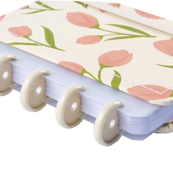 Caderno Tulipa Capa Dura Reposicionável Disco Floral Grande G