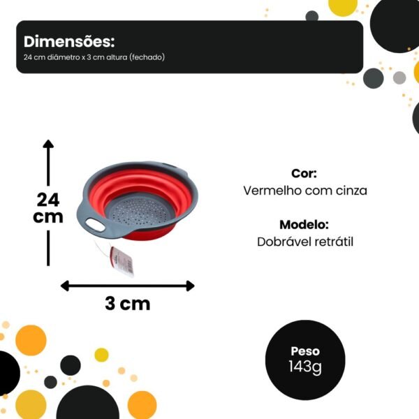 Escorredor Dobrável Retrátil 24 cm