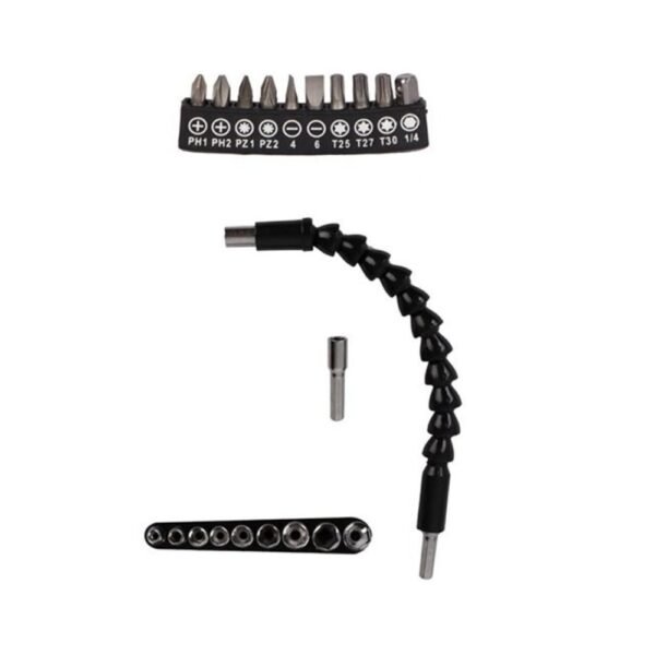hplr444qcfe-xl-1.jpg Kit Cabo Extensor Flexível Para Parafusadeira Com Bits e Soquete - 21 Peças